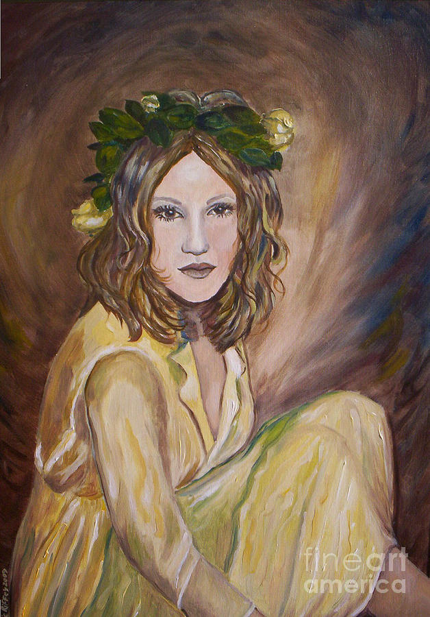 Yellow Rose Painting by Julie Brugh Riffey