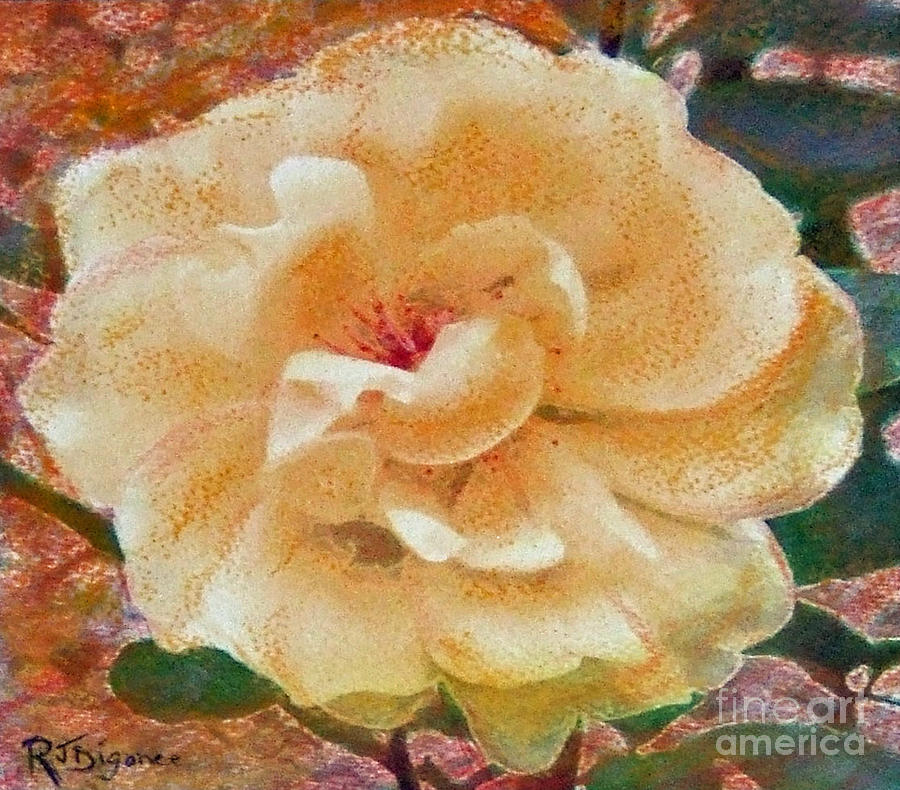Yellow Rose Painting by Richard James Digance