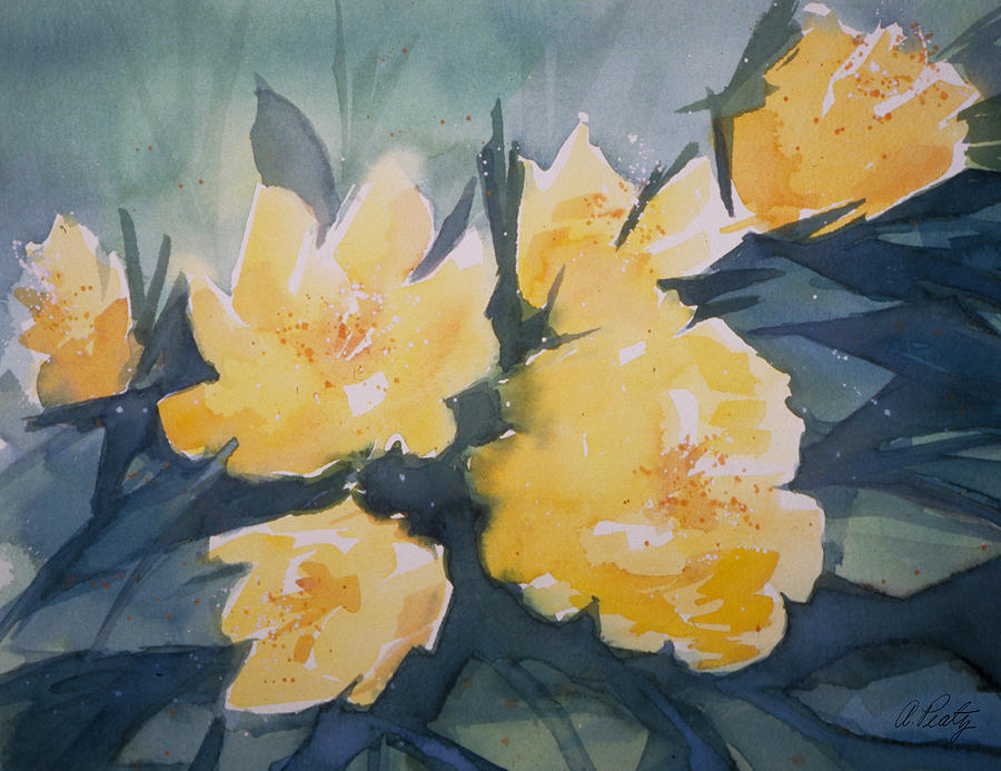 Yellow Roses Painting by Audrey Peaty