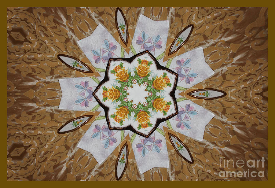 Yellow Roses Burst Kaleidoscope Digital Art by Donna L Munro