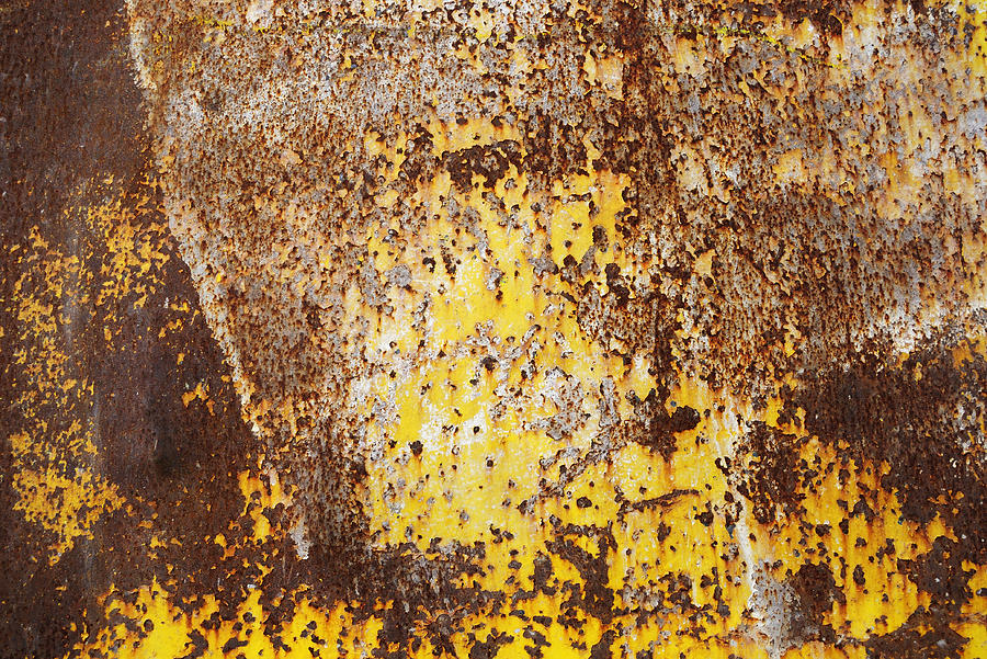 Yellow rusty metal surface Photograph by Matthias Hauser