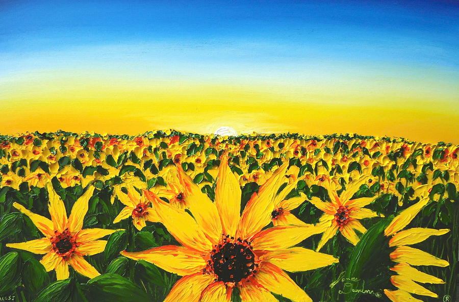 Yellow Sunburst 2 Painting by James Dunbar