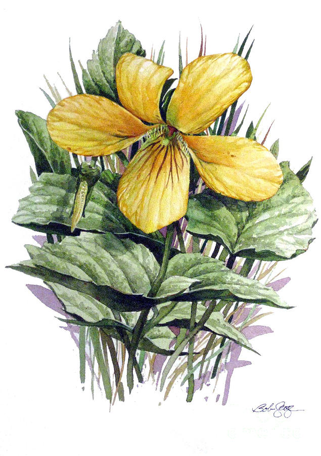 Yellow Violet Painting by Bob  George