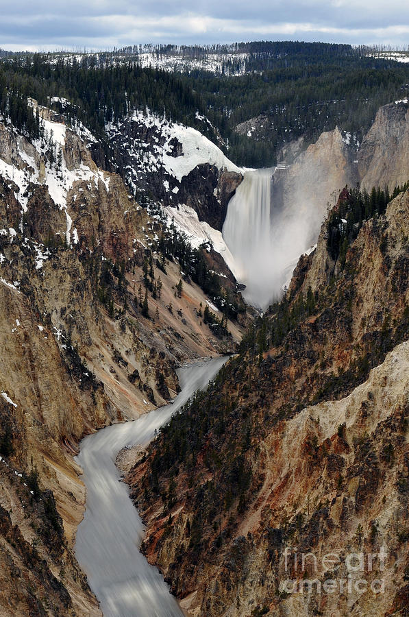 Yellowstone falls Photograph by Dan Friend