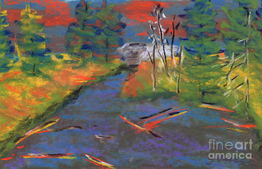 Yellowstone River Pastel by Ginny Neece