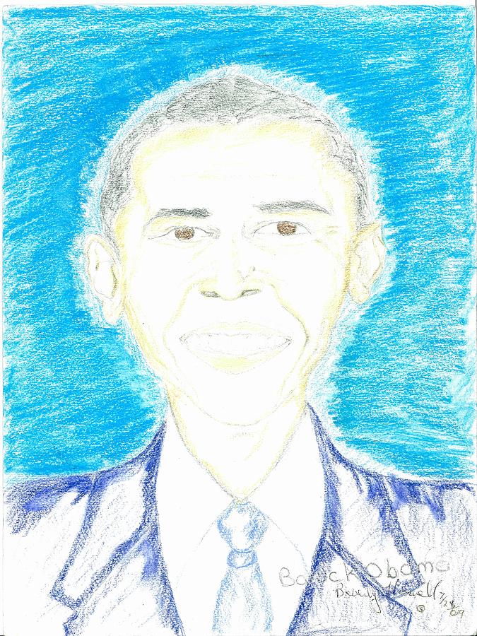 Barack Drawing - Yes We Can by Beverly Howell
