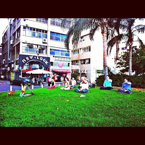 Cool Photograph - #yoga #lesson #middle #of #the #city by Alon Ben Levy