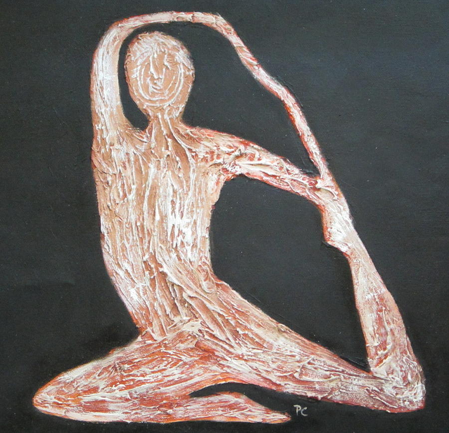 Yoga Painting - Yoga Textured Canvas Series II by Patricia Cleasby