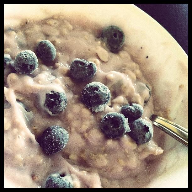 Yogurt, Granola, Frozen Blueberries Photograph by Michelle Sampson