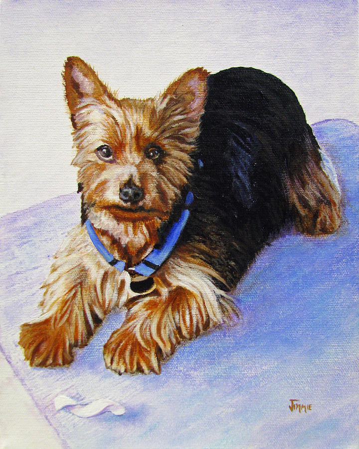 Yorkie Painting by Jimmie Bartlett