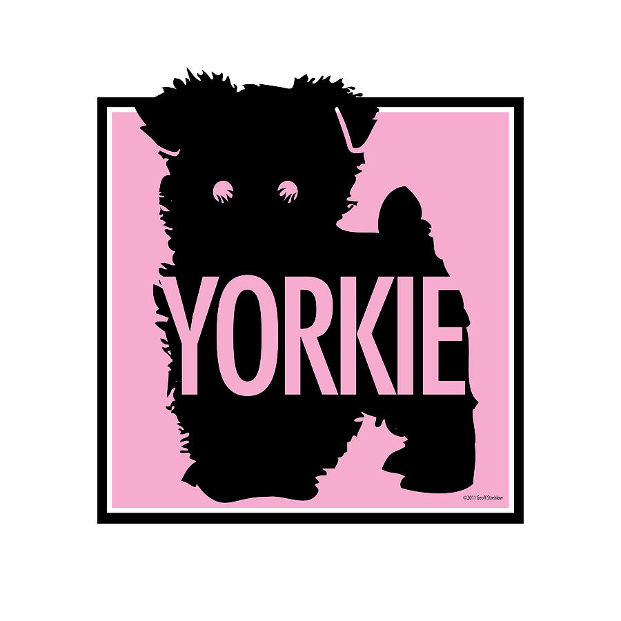 Yorkie Pink Digital Art by Geoff Strehlow