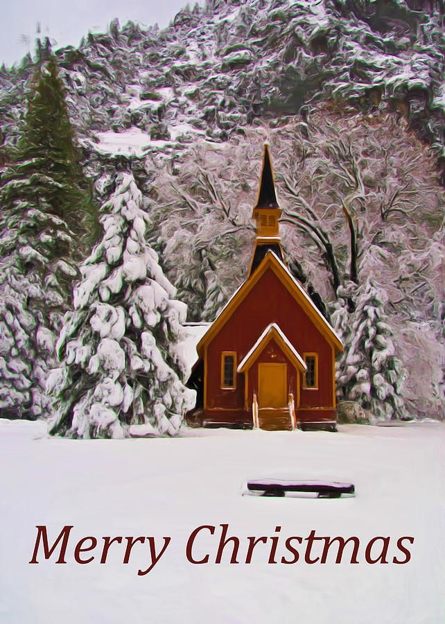 Yosemite Chapel - Christmas Card Photograph by Heidi Smith
