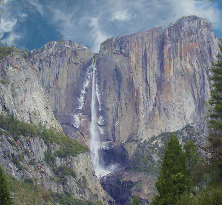 Yosemite Falls - Yosemite National Park Digital Art by Jim Pavelle