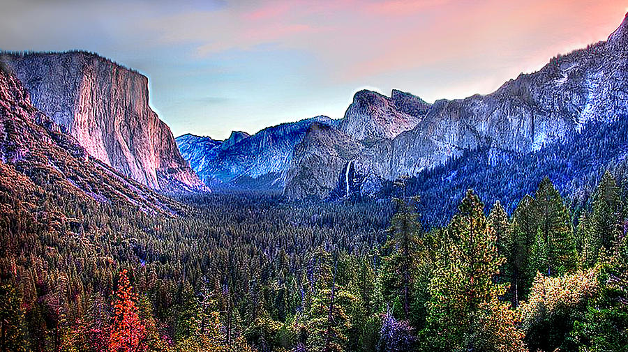 Yosemite National Park Digital Art - Yosemite Valley from Tunnel by Bob and Nadine Johnston