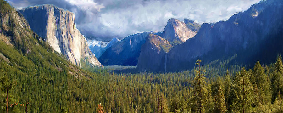 Yosemite Valley from Tunnel View Digital Art by Jim Pavelle