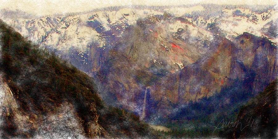 Yosemite Valley Impressionism Digital Art by Jim Pavelle