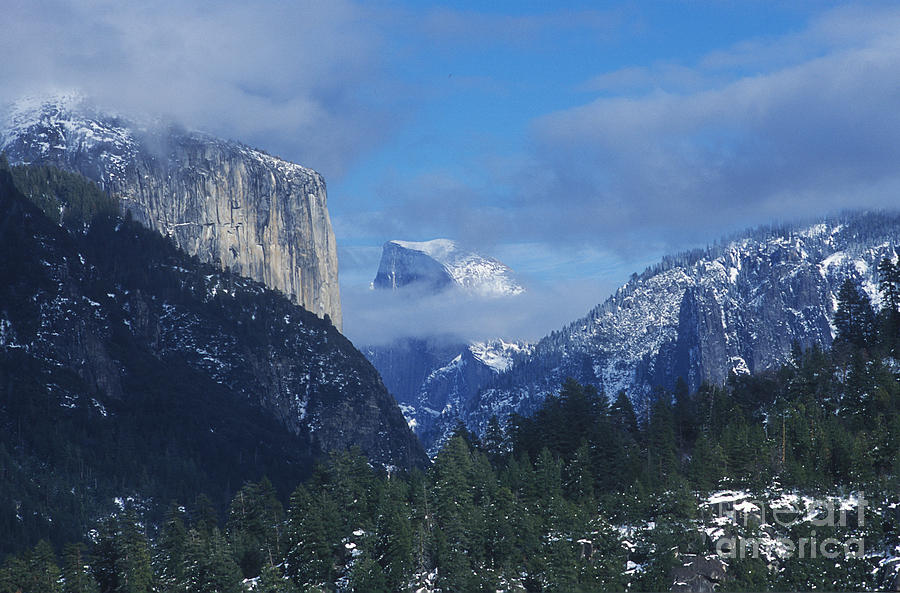 Yosemite view in snow Photograph by Jim And Emily Bush