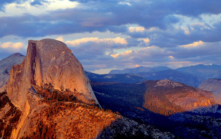 Yosemites Half Dome At Sunset Photograph by Jeff Lowe