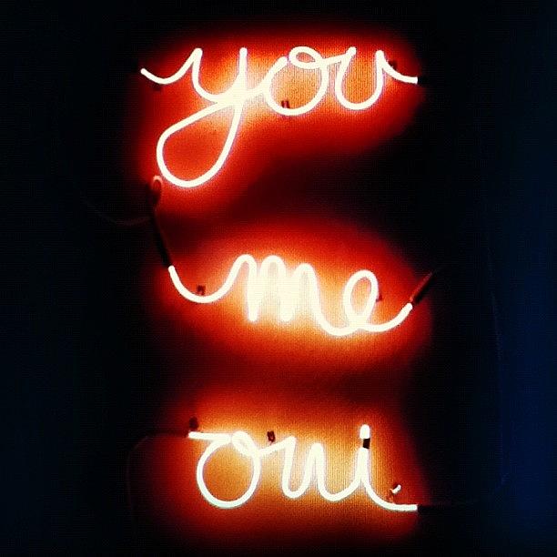 Typography Photograph - #you #me #oui #we #neon #type by J A Y  -