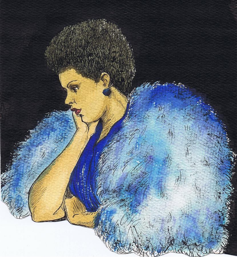 Billie Holiday Drawing - Young Billie Holiday by Mel Thompson