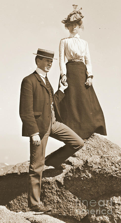 Young Couple Sepia 1915 Photograph by Padre Art