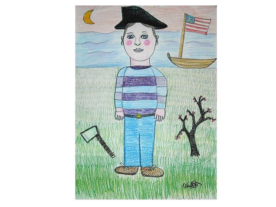 Portrait Drawing - Young George Washington by Ward Smith