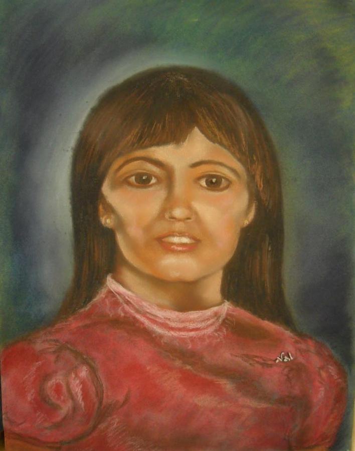 Young Girl Pastel by Val Oconnor