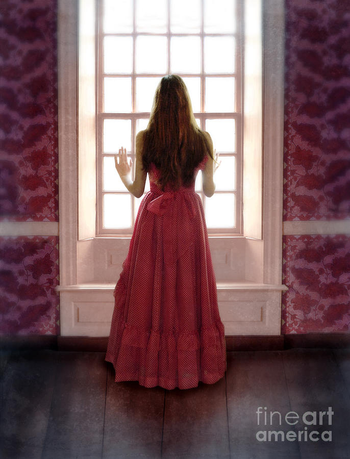 Young Lady in Long Gown by Window Photograph by Jill Battaglia