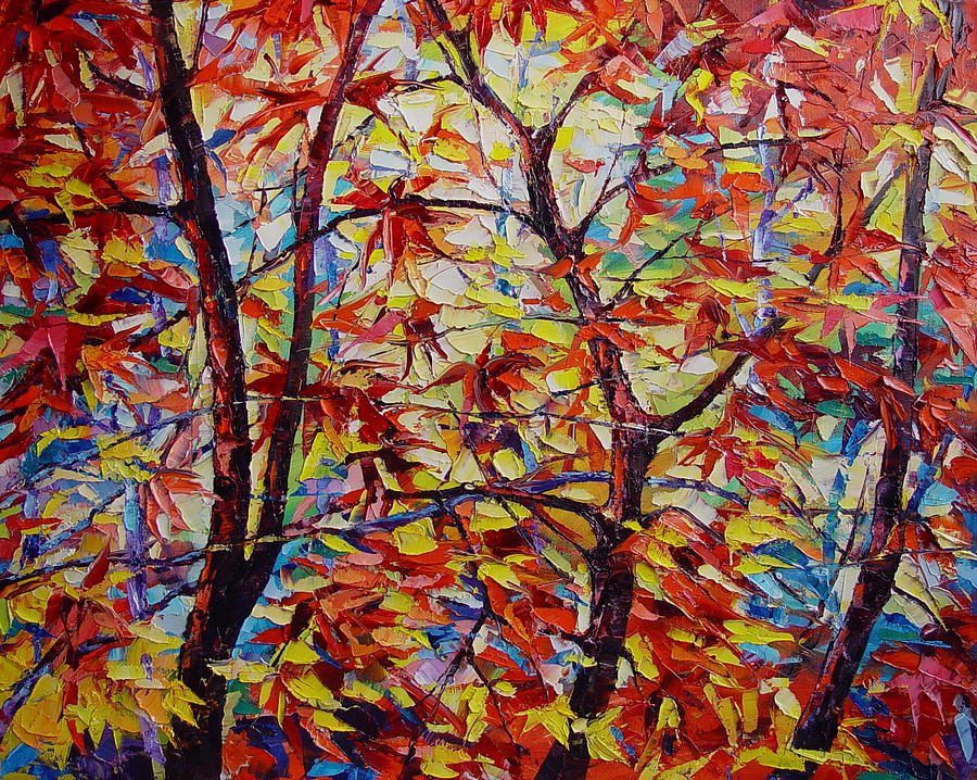 Young maples Painting by Keren Gorzhaltsan - Fine Art America