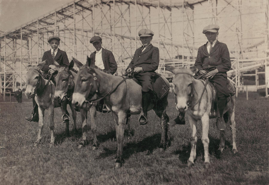Young Men On Donkeys, Original Caption Photograph by Everett Young Men On Donkeys, Original Caption Photograph by Everett