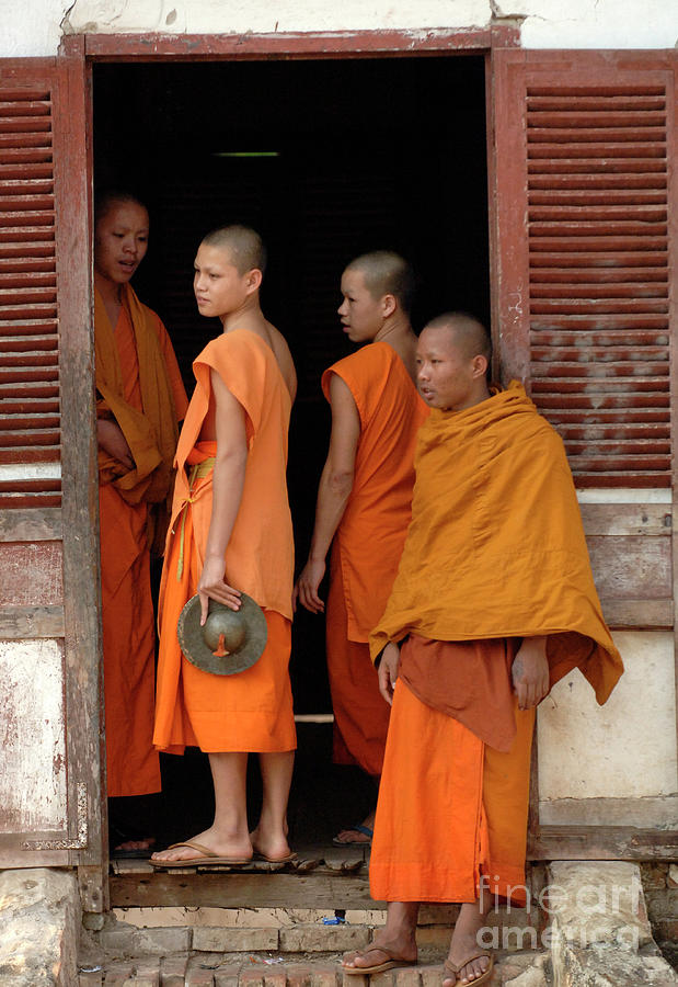 Young Monks Laos 2 Photograph by Bob Christopher