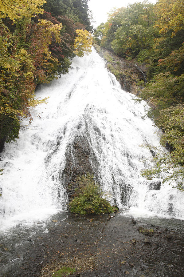 Yu Waterfall in Autumn Photograph by Masami Iida