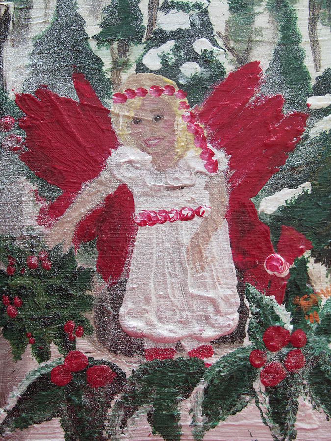 Yule Fairy Painting by Susan Voidets