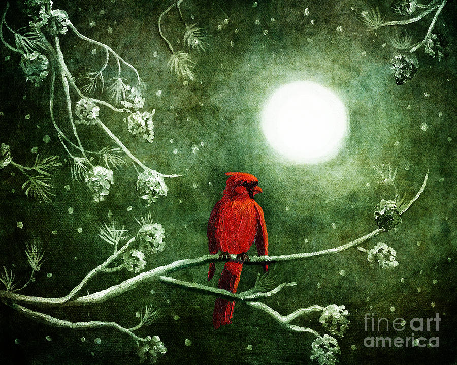 Christmas Digital Art - Yuletide Cardinal by Laura Iverson