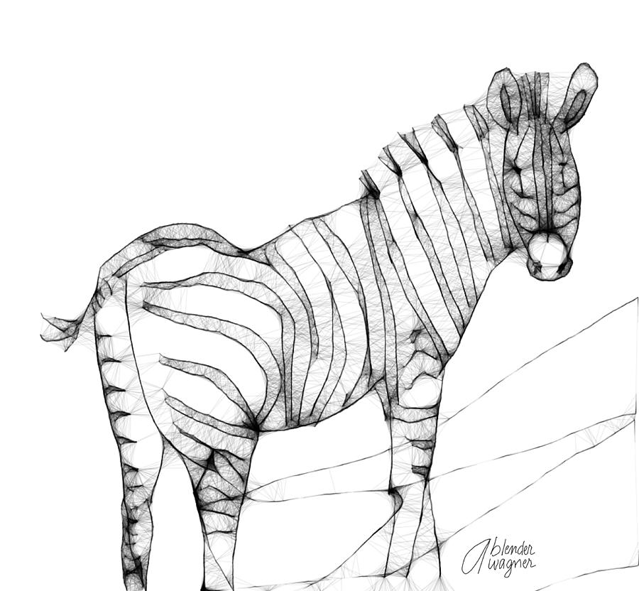 Zebra Doodle Digital Art by Arline Wagner