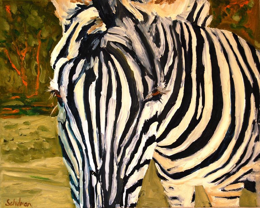 Animal Painting - Zebra Stripes by Miriam  Schulman