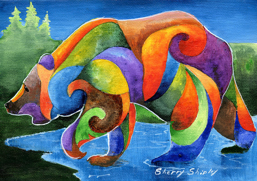 Wildlife Painting - Zen Bear by Sherry Shipley