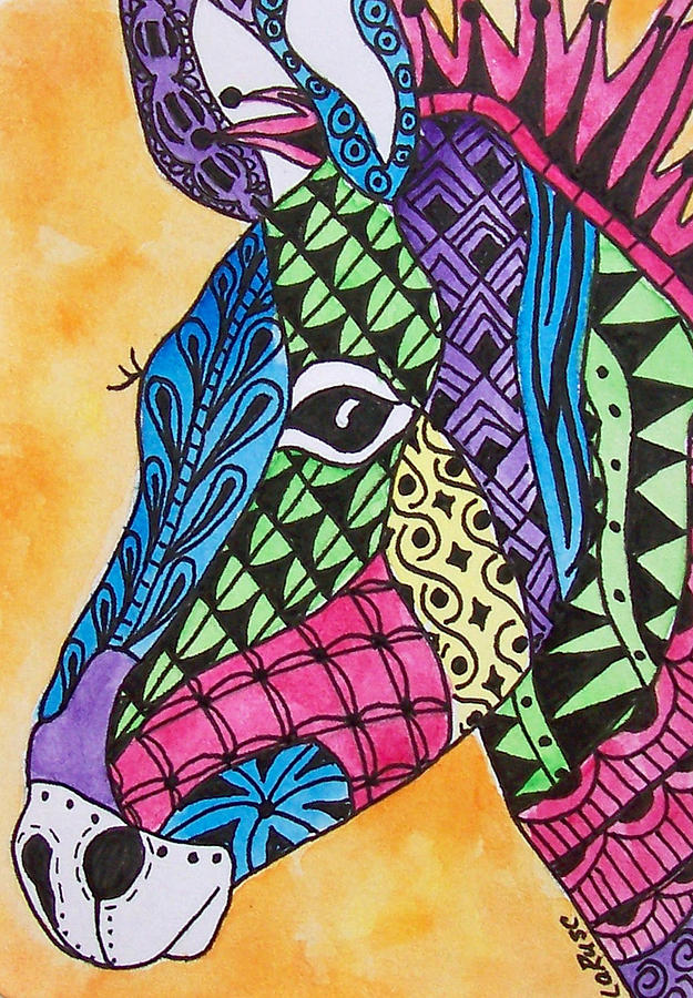 Zen Zebra Painting by Laura Rusciolelli - Pixels