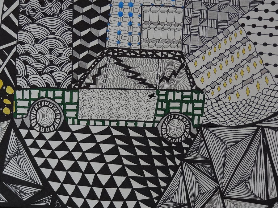 Zentangle Drawing - Zenmobile by Nancy Fillip