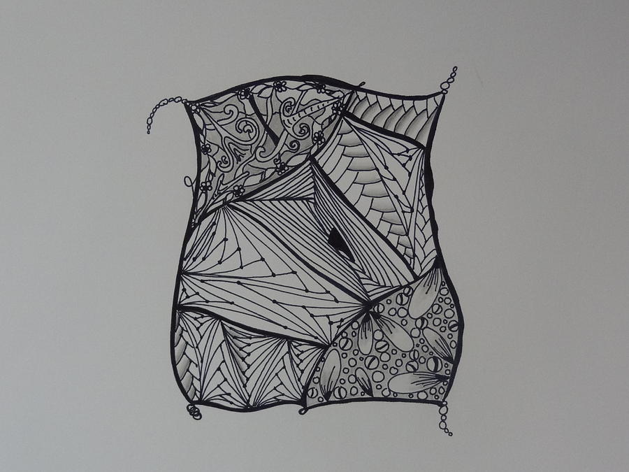 Zentangle Drawing - Zentangle Pillow by Nancy Fillip