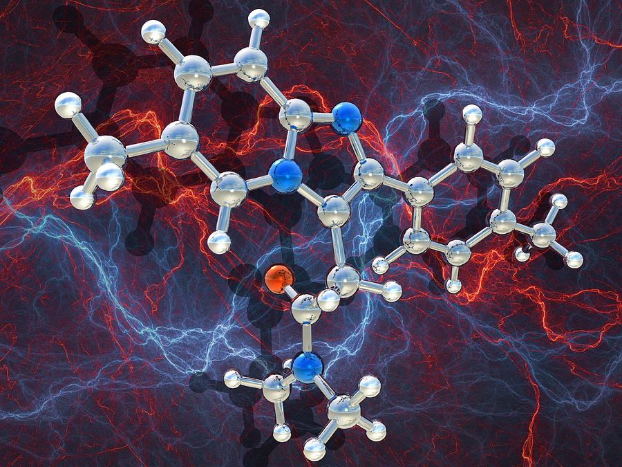 Molecular Photograph - Zolpidem Sedative Drug Molecule by Laguna Design