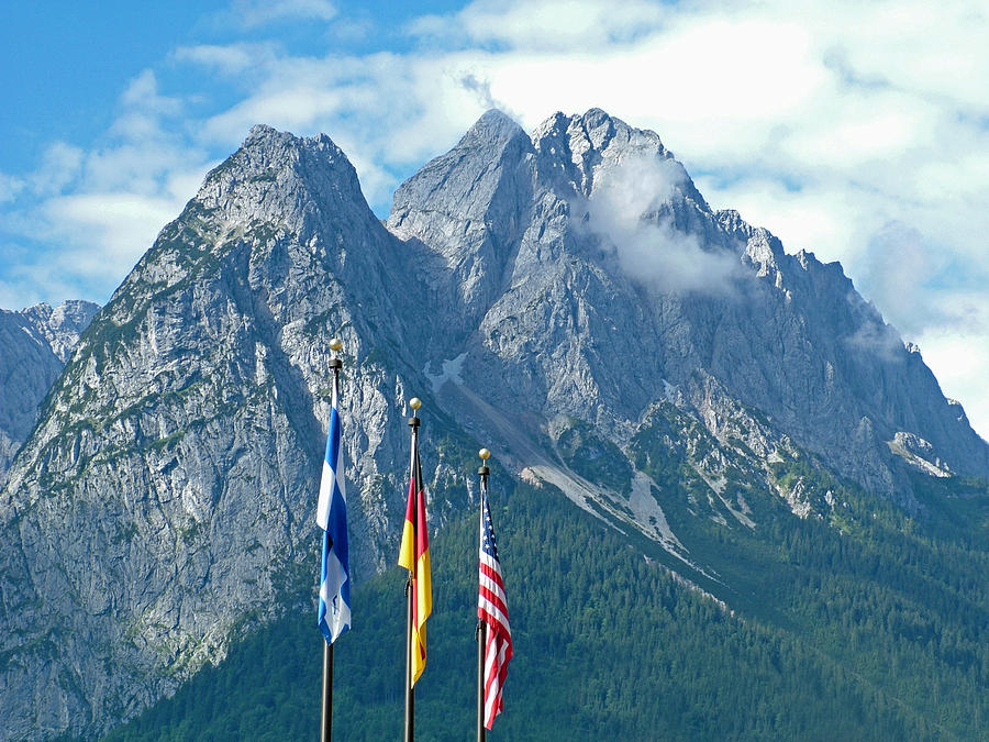 Zugspitz with the Flags Photograph by Joseph Hendrix