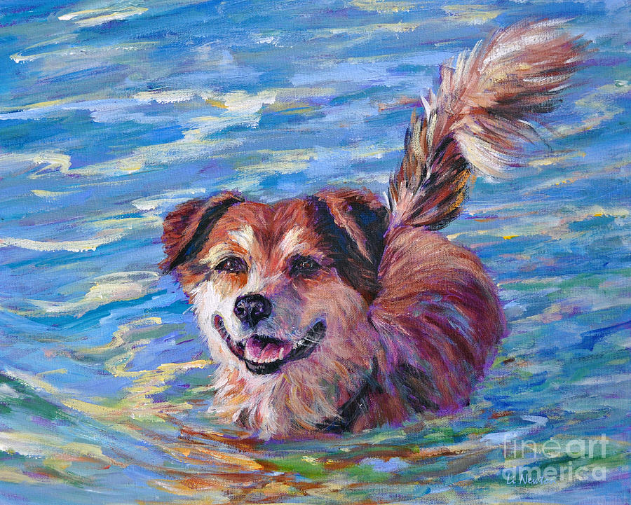 Zuzu- Coyote in the Bahamas Painting by Li Newton