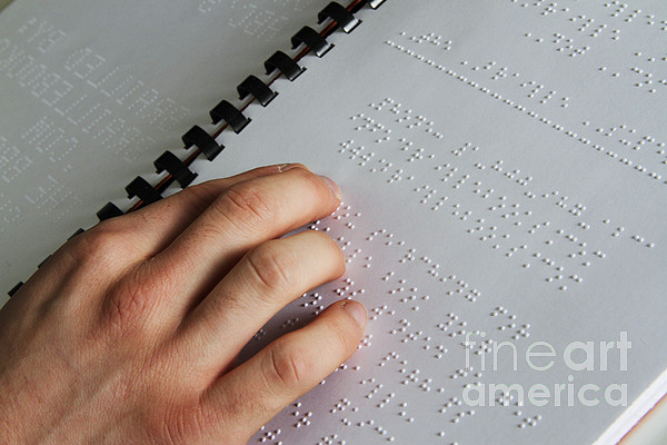 Reading Braille #1 Sticker by Photo Researchers, Inc. - Pixels