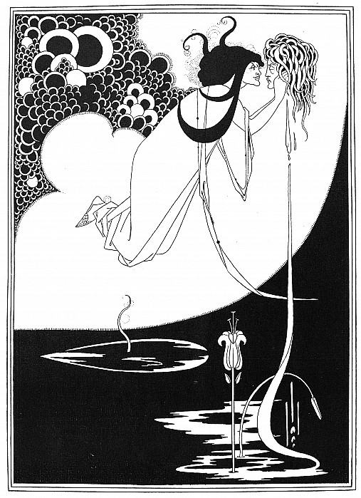 Art Nouveau Aubrey Beardsley drawing store Shower Curtain