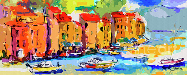 Ginette Callaway - Abstract Portofino Italy and Boats