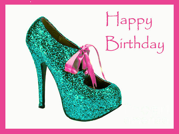 Hand-Finished Stiletto Shoes Birthday Greeting Card Embellished Charmed Cards