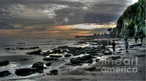 Morgan Wright - Beach Walkers at Sunset HDR