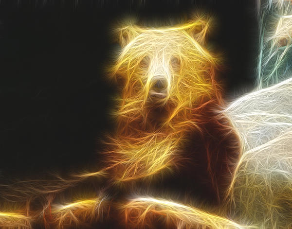 Bear Fractalius Fleece Blanket by Maggy Marsh - Fine Art America