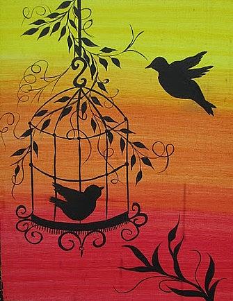 Bird Cage Silhouette by Archana Kari